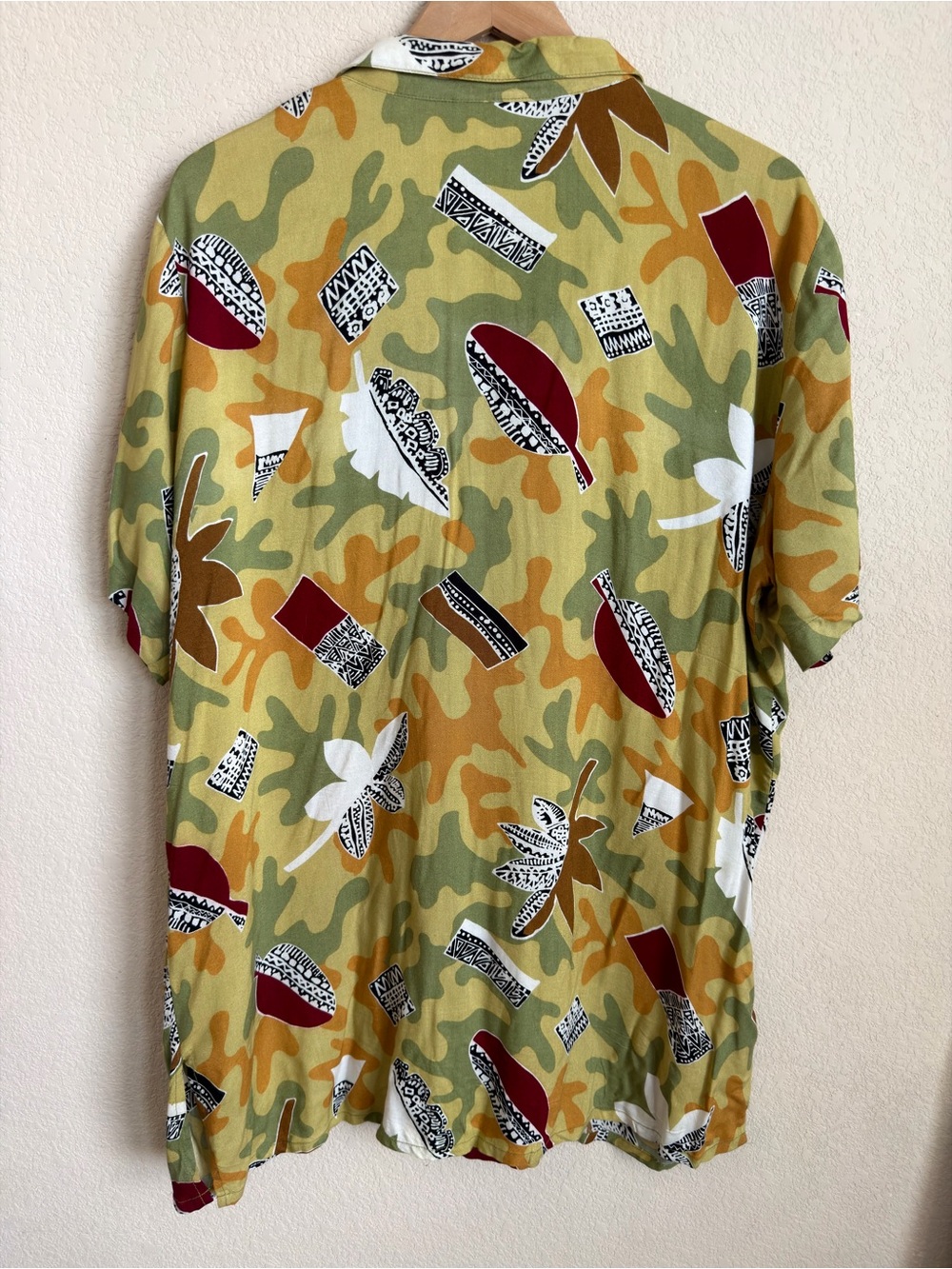 Vintage 90s Art Teacher Pottery Print Rayon Tunic Plus Size 22 Rosey Tomato Boho - Picture 10 of 11